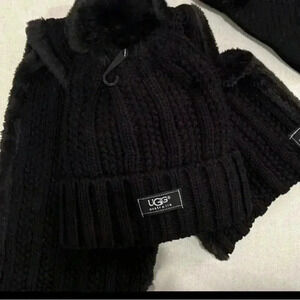 Black UGG hat and scarf set